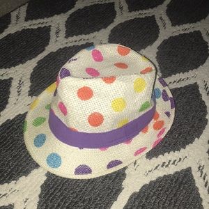 rainbow polka dot fedora